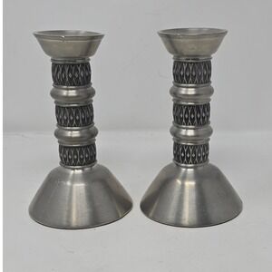 Vtg Mastad pewter candlestick Scandinavian Norway‎ mid-century rustic Nordic